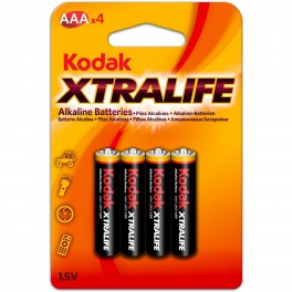 Pilas Kodak Alcalinas XtraLife AAA (LR03) Pack 4 (
