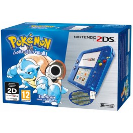 Consola 2DS Azul Transparente + Pokemon Azul