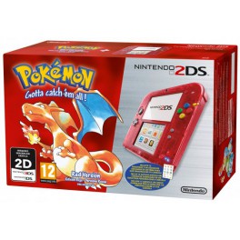 Consola 2DS Rojo Transparente + Pokemon Rojo