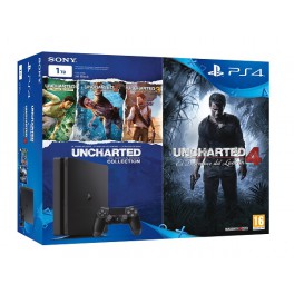 Consola PS4 Slim 1TB + Uncharted 4 + Uncharted Col