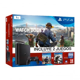 Consola PS4 Slim 1TB + Watchdogs + Watchdogs 2