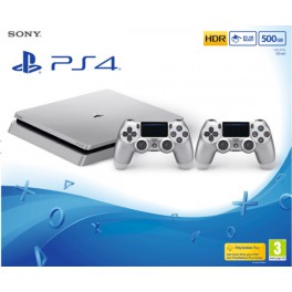 Consola PS4 Slim 500GB Silver + 2 DualShock