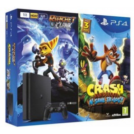 Consola PS4 Slim 1TB + Crash Bandicoot + Ratchet &