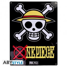 Placa de Metal One Piece Skull 28x38