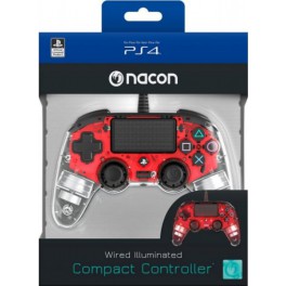 Mando con Cable Nacon Oficial Light Rojo - PS4