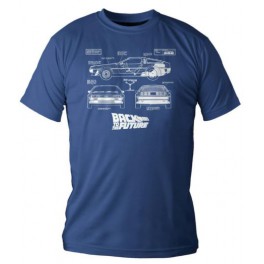 Camiseta Regreso al Futuro Delorean Blueprint - L