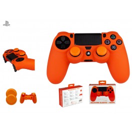 Funda Silicona Mando Naranja + Grips FR-Tec - PS4