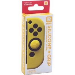 Funda Silicona + Grip Joy-Con Derecho Amarillo