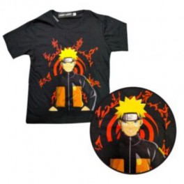 Camiseta Infantil Naruto Negra Tallas 4 a 14 a&nti