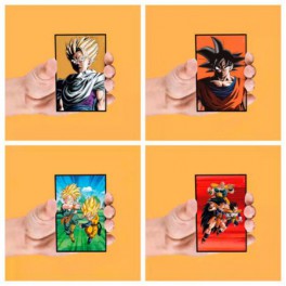 Set 4 Imanes Lenticulares Personajes Dragon Ball Z