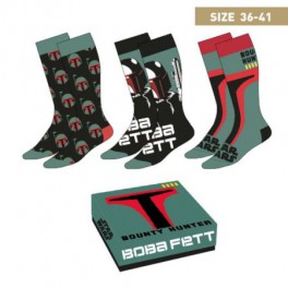 Pack 3 Calcetines Boba Fett Star Wars 36-41