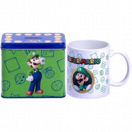 Set Taza + Hucha Super Mario Bros. Luigi