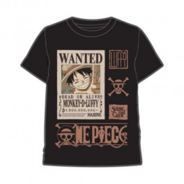Camiseta One Piece Wanted Luffy - S